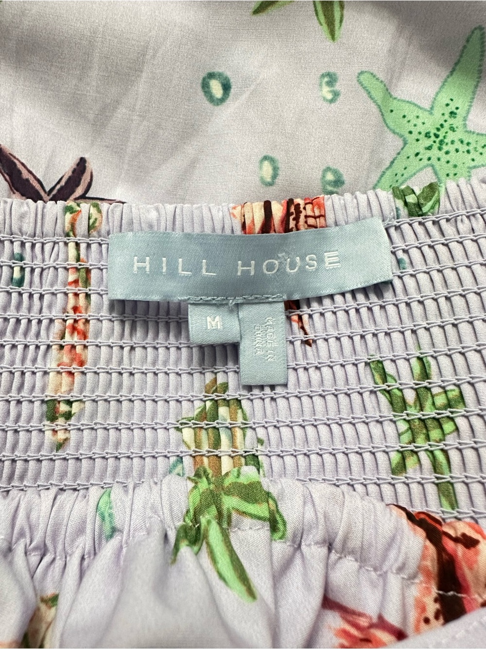 Hill House Ophelia Nap Dress Sea Creatures Puff Sleeve Medium Resort Wear EUC - Picture 2 of 10